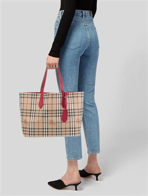 burberry reversible totes|Burberry haymarket tote price.